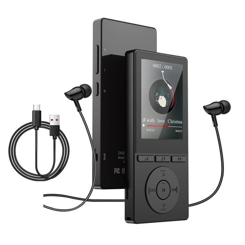 lot 26367 image: 64GB MP3 Player with Bluetooth 5.3, Music Player with HiFi Sound for Sports Runners, 2.4 Screen MP3 Player Built in HD Speaker Voice Recorder FM Radio E-Book, Expanded Up to 128GB, No Earphone - Retail $32