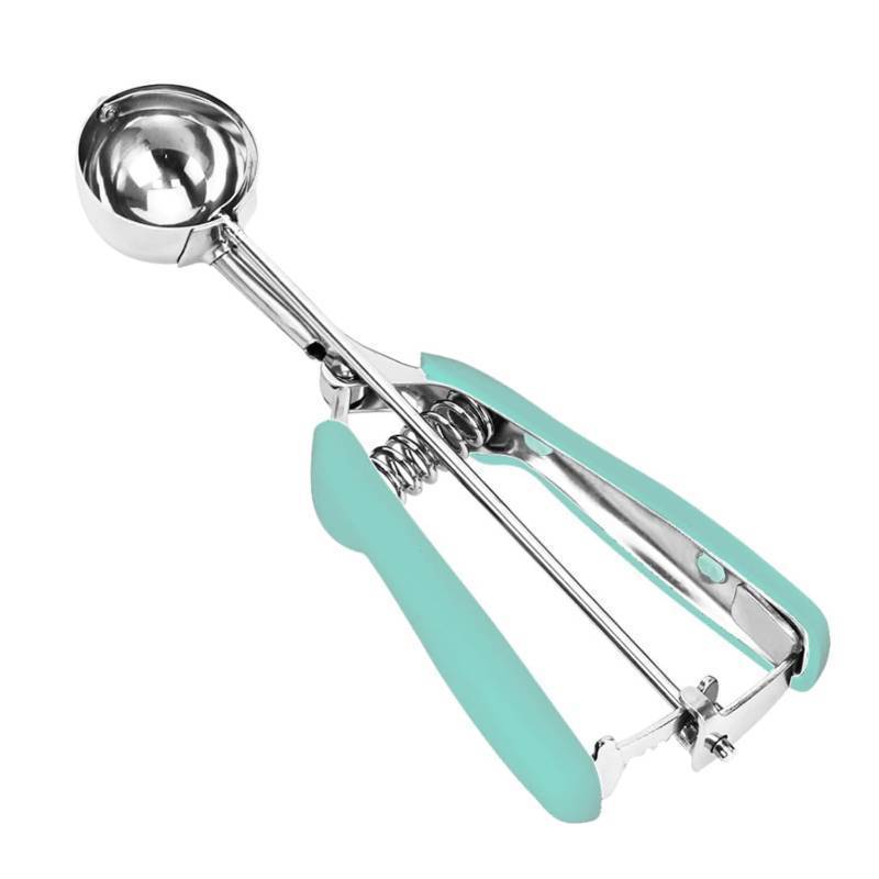 lot 26374 image: Ice Cream Scoop, 188 Stainless Steel Cookie Scoop, Cookie Scoops for Baking, 1.5 Tbsp 23ml 0.7 oz Cookie Dough Scoop, Ice Cream Scooper with Trigger Release, Cookie Scooper for Baking (Mint Green), no spring - Retail $10