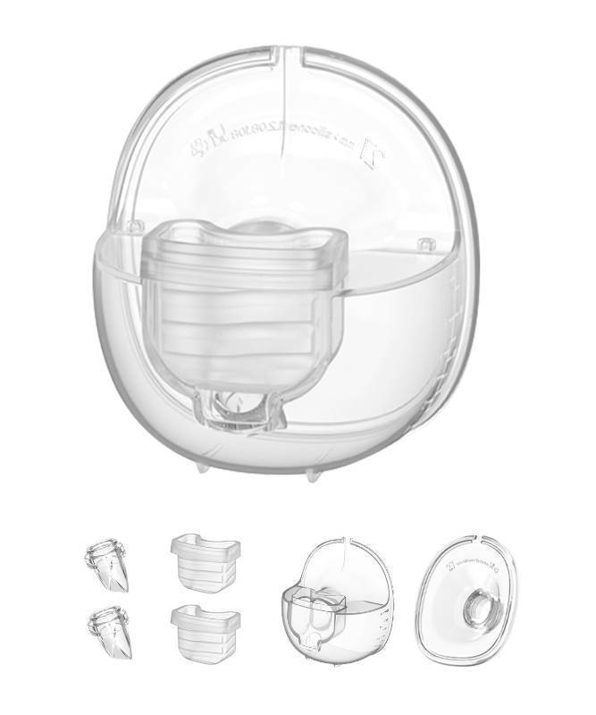 lot 44499 image: Wearable Breast Pump Accessories, Replacement Pump Parts Flange 27mm, Duckbill Valve, Silicone Diaphragm, Milk Collector Cup Compatible with MOMMED S18 S21 - Retail $20