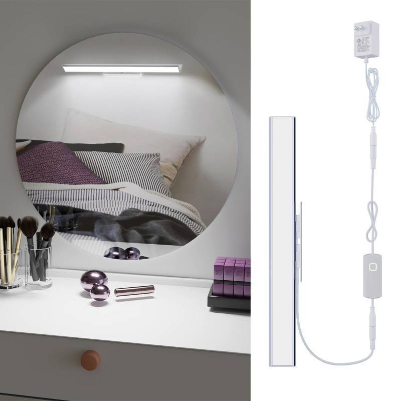 lot 44525 image: Bright Dimmable Led Vanity Light Bar for Mirror, 2600K-6800K Adjustable Color Temperature Bathroom Vanity Light Fixtures, 0°-135° Angle Adjustable LED Makeup Mirror Lights - Retail $44