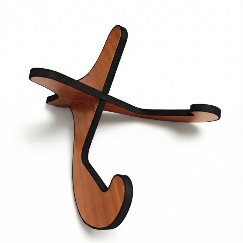 lot 16074 image: Wooden Ukulele Stand, Smell-Free Portable Foldable Floor Holder for Violins, Mandolins, Banjo & All Ukulele Sizes (Soprano, Concert, Tenor, Baritone) Ukelele Accessory - Retail $7