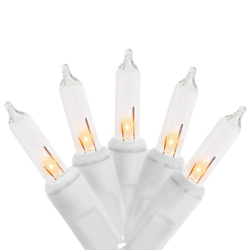 lot 16090 image: MULTI-SPARKING Christmas Lights 5Ft 10 Counts Classic Clear Incandescent Mini String Lights White Wire Warm White for Indoor and Outdoor Christmas Decorations, Non-Connectable - Retail $14