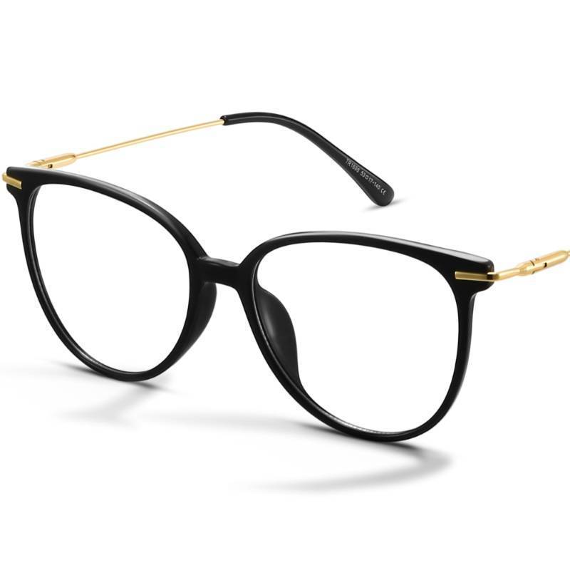 lot 55261 image: Blue Light Blocking Glasses - Trending Round TR90 Frames, Metal Arms, UV400 Protection - Matching Soft Case - Retail $13