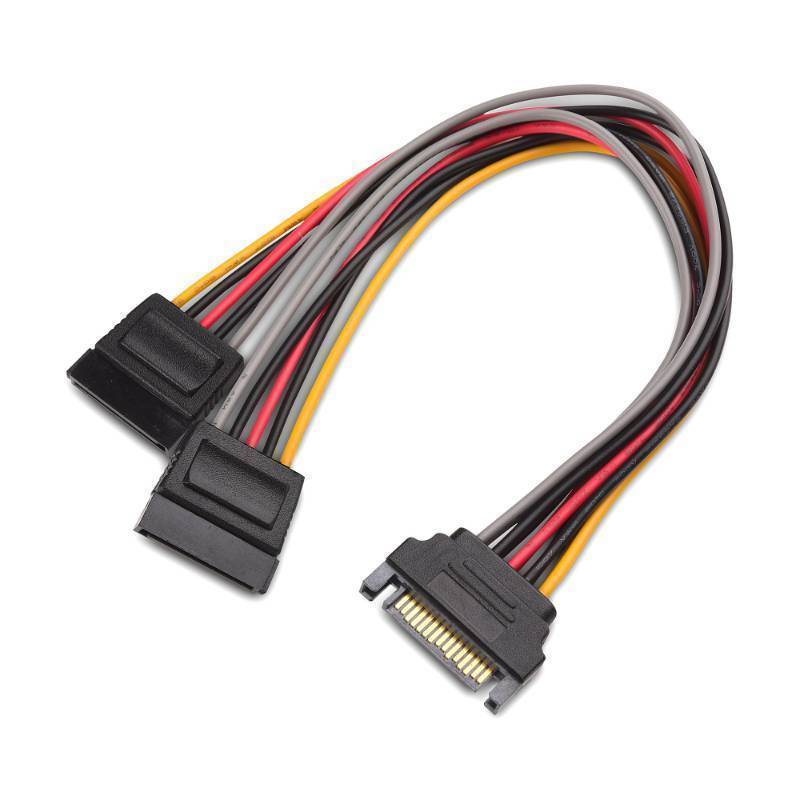 lot 24695 image: Cable Matters 3-Pack 15 Pin SATA Power Splitter Cable - 8 Inches, SATA Power Y-Splitter Cable - Retail $9