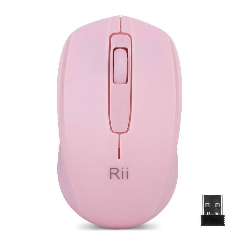 lot 25496 image: Wireless Mouse,2.4G Portable Computer Mice for PC, Laptop, Windows, Office Included Wireless USB dongle (Pink) - Retail $6