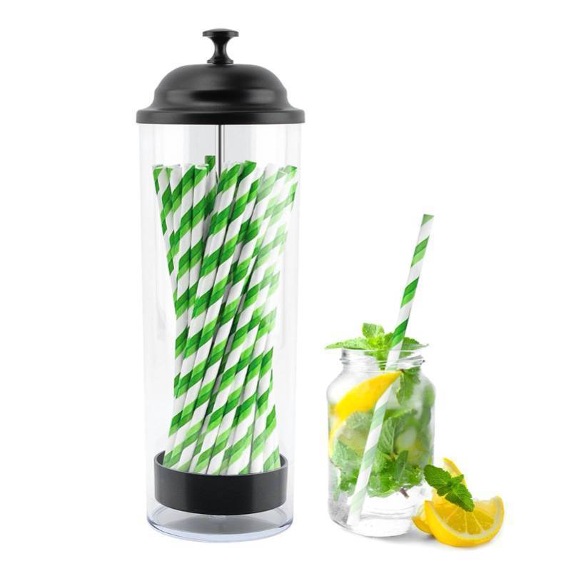 lot 26443 image: Straw Holder, Clear Drinking Straw Organizer, Straw Container, Holds Straws up to 8.5 Inch.  PLASTIC CONTAINER ONLY. - Retail $13