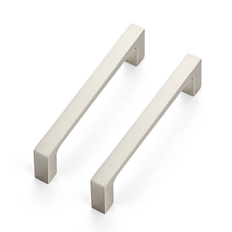 lot 26448 image: 30 Pack Solid 4 Inch Kitchen Square Cabinet Handles Brushed Nickel Pulls Drawer Pulls Kitchen Cabinet Hardware Handles - Retail $61