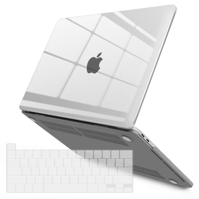 lot 56608 image: Compatible with MacBook Pro 13 Inch Case M2 M1 2026 2025 2024 2023 2022 A2338 A2289 A2251 A2159 A1989 A1706 A1708, Hard Shell Case & Keyboard Cover for Mac Pro 13, Crystal Clear, T13CYCL1A - Retail $13