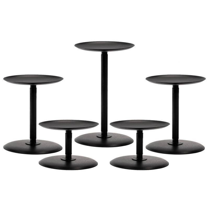 lot 56667 image: Christmas Fall Candle Holders for Pillar Candles Set of 5 (5, Black) - Retail $20