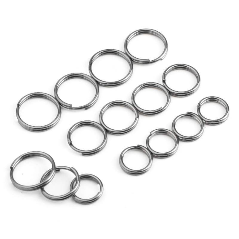 lot 56551 image: Titanium Key Rings Split Rings, Small Keyrings, Jump Rings for Necklaces, Keys, Jewelry Attachment - 15pcs Mix 101214mm (Silver) - Retail $12
