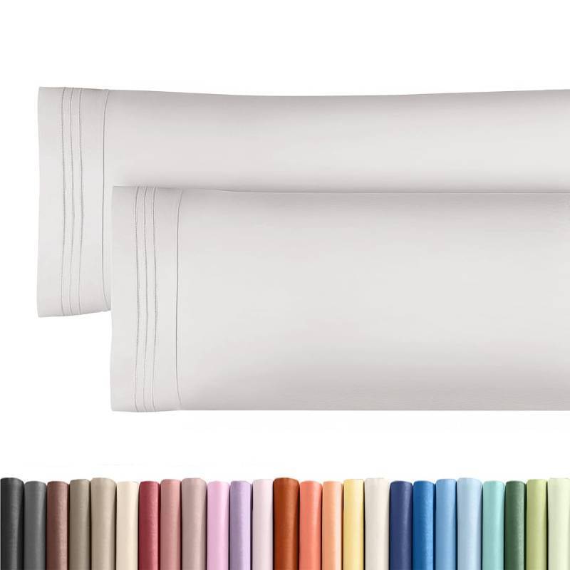 lot 56685 image: Body Pillowcases Set of 2-20x54 Long Body Pillow Case - Soft Body Pillow Cover for Sleeping & Side Sleepers - Comfy, Breathable & Wrinkle Free - Machine Washable wEnvelope Enclosure (Light Grey) - Retail $17