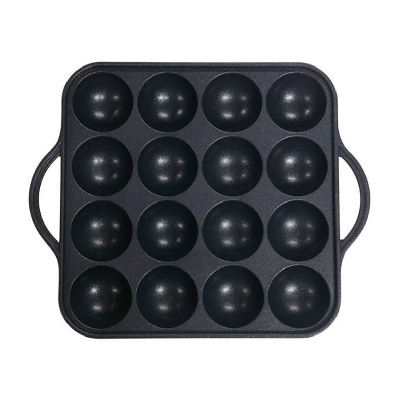 lot 56672 image: 16-Holes Takoyaki Maker Pan Plate for Stovetop, Nonstick Coating Aluminum, 7.7 x 7.7 inches - Retail $20