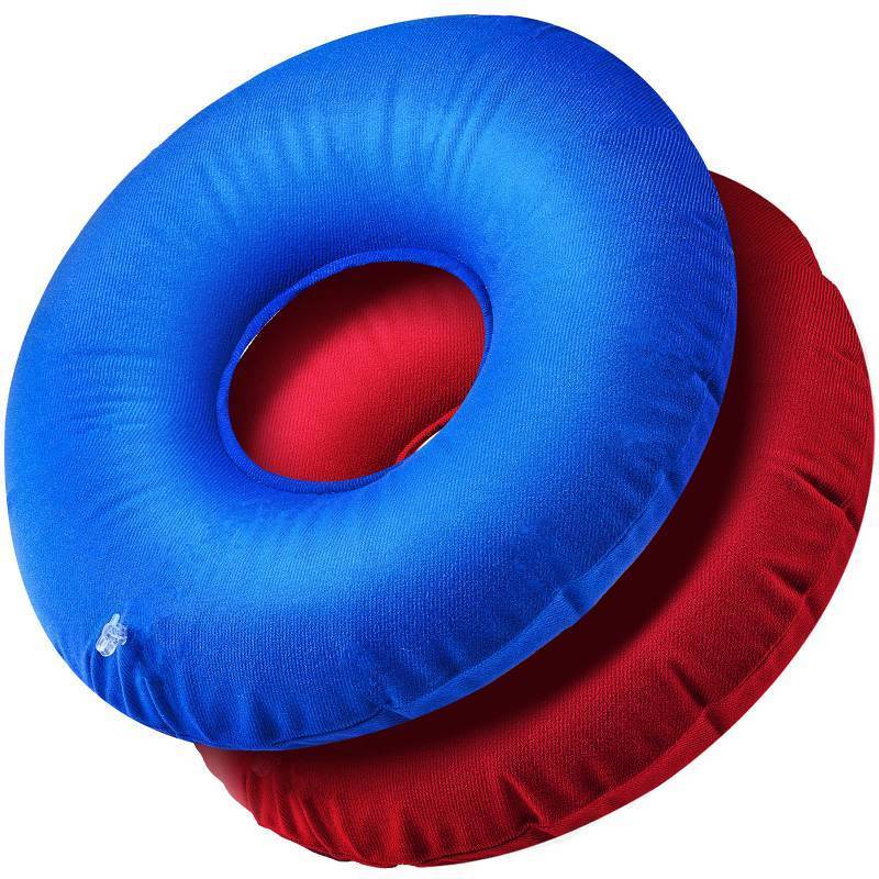 lot 56532 image: 2 Pieces Inflatable Donut Car Seat Inflatable Donut Cushion 15 Inch Round Ring Cushion for Tailbone Portable Pillows for Home Office Chair Wheelchair Car(Blue, Red) - Retail $14