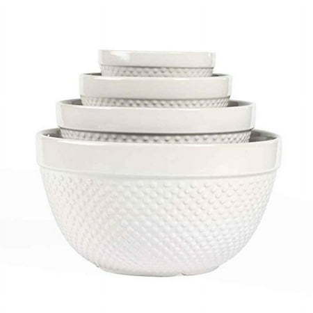 lot 56725 image: Gallery White Ceramic 4 Piece Mixing Bowls - Retail $50