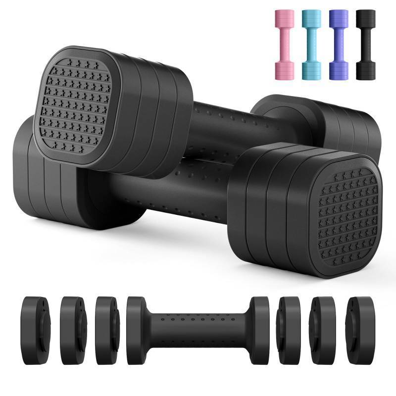 lot 5498 image: Zempox Adjustable Dumbbell Set of 2, 4 in 1 Free Weights Dumbbells Set for Women, Hand Weights for Women at Home, Each 2lb 3lb 4lb 5lb with TPU Soft Rubber Handle for Home Gym Exercise Training - Retail $40