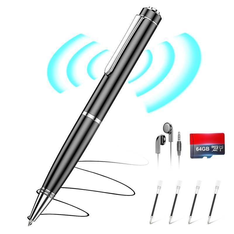 lot 5525 image: 64GB Digital Voice Recorder - ZIPCIDE Digital Voice Activated Recorder with AI-Intelligent Noise Reduction, Voice Activated Sound Audio Tap Recorder Device for Lectures Meetings, Work, Interviews - Retail $36