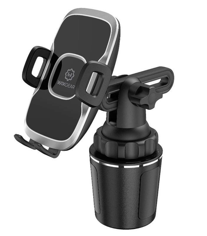 lot 5602 image: WixGear Cup Holder Phone Mount, Adjustable Long Neck Cellphone Holder for Car, Upgraded Version, Cup Phone Holder for Car with Expandable Side Arms, Compatible with iPhone Samsung Google & All Phones - Retail $20