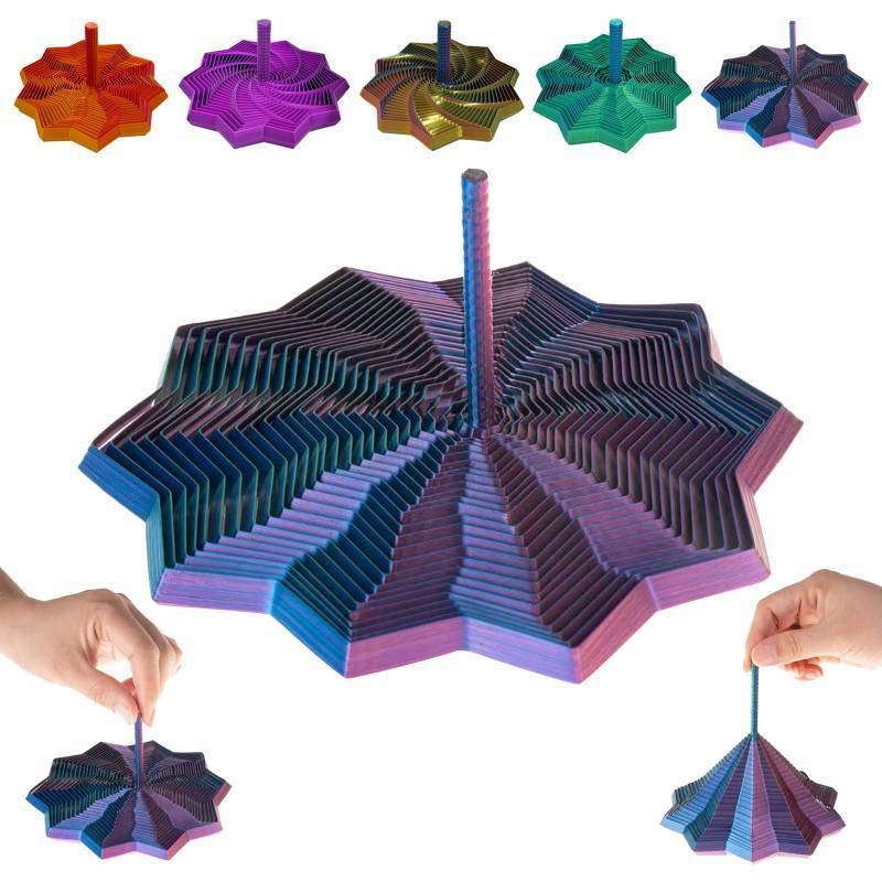 lot 5973 image: Upgraded 3D Printed Expanded Sensory Fidget Star with Handle Colorful Stress Relief Fidget Toy Gifts for ADHD and Office Desk Christmas Birthday(Red Blue) - Retail $9