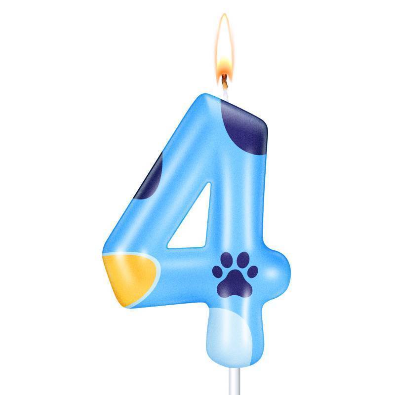 lot 2881 image: MTLEE Blue Dog Paw Candles Birthday Cake Decorations Cake Cupcake Topper for Boy and Girl Birthday Decoration(4)