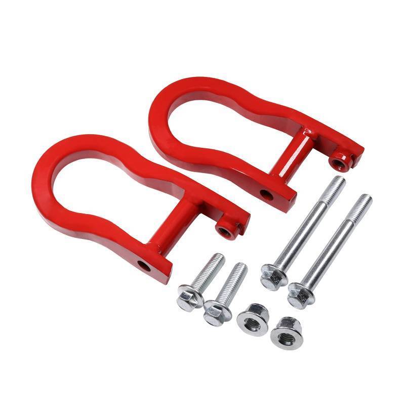 lot 6411 image: CARMOCAR Front Tow Hooks Replacement for Chevy Silverado GMC Sierra 1500 2007-2019 in Red Car Tow Hook Ring Front Lower Bumper Trailer Ring 84192871 Steel Alloy - Retail $36