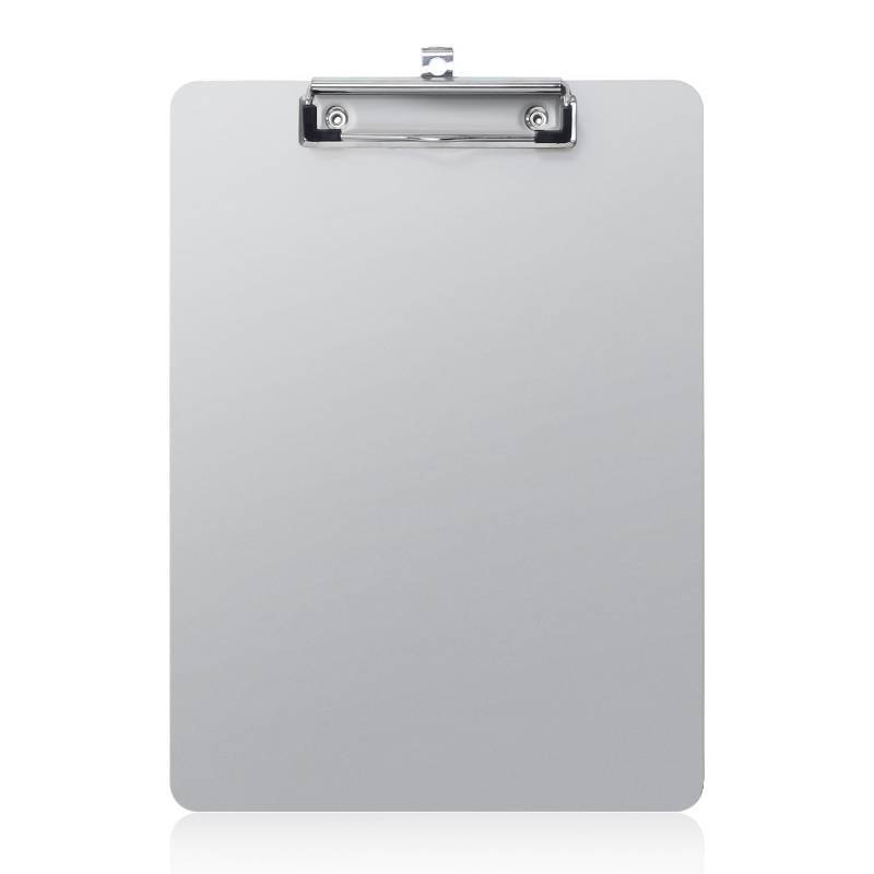 lot 6768 image: Metal Clipboard, 20% Sturdier Aluminum Contractor Clipboard with Low Profile Clip  Hangable Recycled Heavy Duty Rust-Proof  Plate for A4 Size Sheet, for Jobsite, Laboratory, Medical, Office, Teach - Retail $13