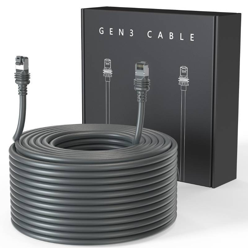 lot 7002 image: LUCMO 100FT 30M Starlink Gen 3 Cable for Starlink Standard Generation 3, Replacement Extension Cable Waterproof Satellite Starlink Standard V3 (100FT), Grey - Retail $40