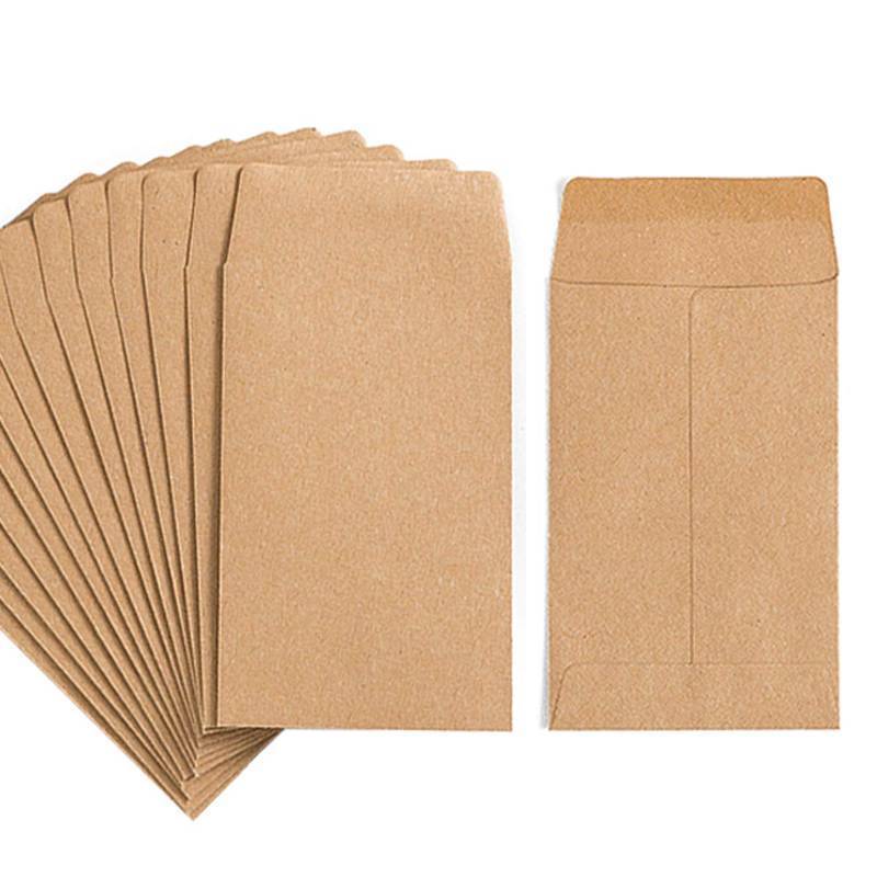 lot 7295 image: 100 Pack Small Coin Envelopes Self-Adhesive Kraft Paper Seed Envelopes Mini Parts Small Items Stamps Storage Packets Envelopes for Garden, Office or Wedding Gift(2.25x3.5) (100) - Retail $6