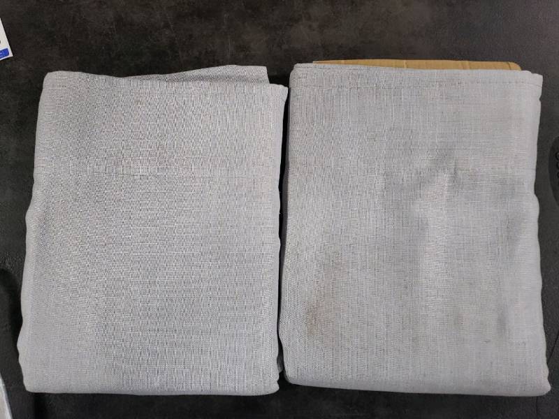 lot 7305 image: Light Grey Linen Curtain Panels Set of 2 - 52x84 inches - Retail $25