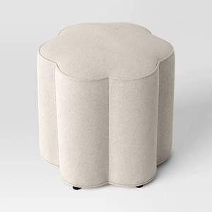 lot 8967 image: Scalloped Upholstered Ottoman Cream - Room Essentials - Retail $60