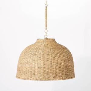 lot 8972 image: Large Seagrass Pendant Table Lamp Brown - Threshold designed with Studio McGee Jute Drum Shade, UL Listed, Adjustable Height - Retail $260