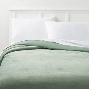 lot 8992 image: FullQueen Corduroy Plush Comforter Sage Green - Room Essentials Eco-Friendly, Teen Bedding, Machine Washable - Retail $45