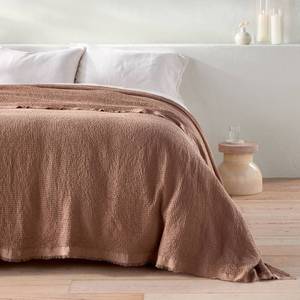 lot 8993 image: King Textured Waffle Coverlet Brown - Casaluna - Retail $109
