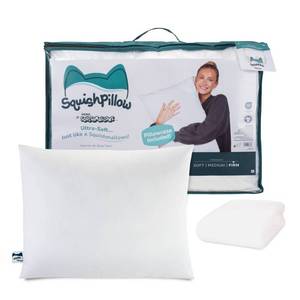 lot 9015 image: SquishPillow by Original Squishmallows Standard Firm Bed Pillow and Ultra Soft Pillowcase Cover - Retail $30
