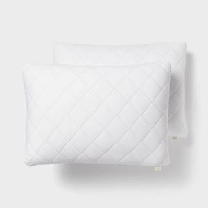 lot 9022 image: StandardQueen 2pk Extra Firm Machine Washable Extra Firm Cool Touch Bed Pillow - Threshold - Retail $25