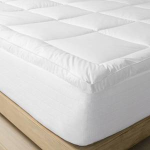 lot 9029 image: King Ultra Loft Down Alternative Mattress Pad - Casaluna 280 Thread Count, 100% Cotton - Retail $55