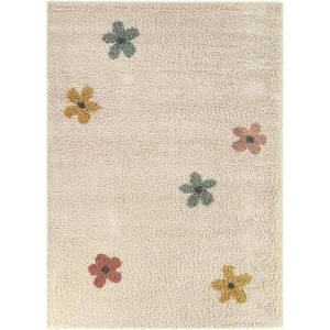 lot 9035 image: Balta Rugs 44x6 Gardner Floral Kids Rug Cream High Pile, Fade & Stain-Resistant, Indoor Use - Retail $120