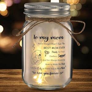lot 1042 image: Mom Gifts for Mother s Day, Christmas, Thanksgiving - Birthday Gifts for Mom from Daughter, Son, Kids -Mason Jar Night Light Home D cor Lamp