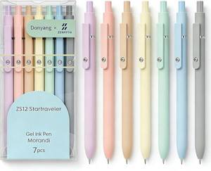 lot 1125 image: Donyang Gel Pens, 7pcs 0.5mm Black Ink Pens Quick Dry Fine Point Smooth Writing Pens for Journaling Note Taking, Cute Nurse Teacher Work Desk Accessories Office School Supplies Gifts for Women Men