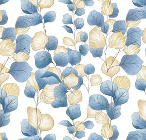 lot 1240 image: Timeet Peel and Stick Wallpaper Boho Leaf Contact Paper Removable Self Adhesive Vinyl Wall Paper Blue and White Wall Mural Decoral for Cabinets and Drawers Countertops Waterproof 17.7x 78.7