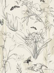 lot 1266 image: Floral Wallpaper Peel and Stick Wallpaper Boho Flower Contact Paper 17.7x78.8 Self Adhesive Wallp aper Beige Removable Decorative Contact Paper for Cabinets and Drawers Bedroom Wallpapers Vinyl Roll