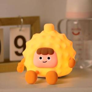 lot 2031 image: LED Durian Night Light, 3 Level Dimmable Nursery Decor, Cute Lamp Silicone Squishy Light, Rechargeable Bedside Touch Lamp for Breastfeeding Toddler Baby Kids Decor