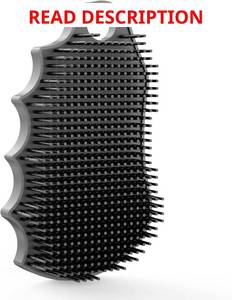 lot 2039 image: Silicone Body Scrubber Silver-Infused Dual-Sided 3-in-1 for Shower, Body CleaningMassageExfoliator Body Brush Buffer for Men and Women, Silicone Loofah, Non-Slip Handle (Black)