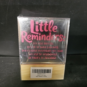 lot 2045 image: Inspirational Motivational Gifts Employee Appreciation Gifts Little Reminders You are Enough Clear Desk Decorative Sign Acrylic Sign With Wooden Stand for Office Desk Table Shelf 4X4