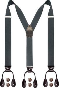 lot 2060 image: JEMYGINS Mens 1.4 inches Wide with 6 Button End Elastic Adjustable Suspenders