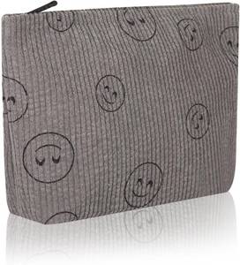 lot 2098 image: Wudimeitt Cosmetic bag Makeup bag Preppy Cute Corduroy Toiletry bag for women travel essentials (greygrey)