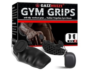 lot 2102 image: Anti-Slip Workout Grips, Ergonomics Workout Rubber Gym Grips Pads, Suitable for Men and Women Weightlifting, Deadlift, Fitness Training and Exercise, Protect Your Gymnastics Hand Grips (Black)
