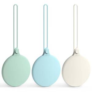 lot 2104 image: Seposeve Silicone Pacifier Holder Case, Ultra-Thin, 3 Pack Portable Pacifier Case for Diaper Bag or Stroller, Paci Holder Case, Binky Holder Case for Baby Boys & Girls, Green Blue White