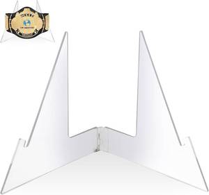 lot 2157 image: Acrylic Championship Belt Display Stand, Belt Buckle Display Case, Triangular Stable Table Display With Adjustable Width Suitable For Wrestling, Football, Boxing, Wrestling, Decoration
