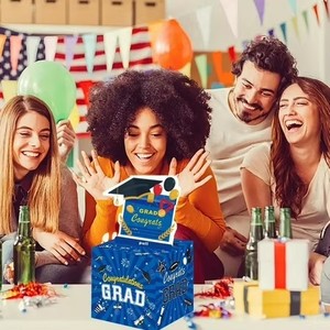 lot 2173 image: Graduation Theme Party Cash Box, Congrats Grad Foldable Cardboard, Reusable Graduation Money Box, Easy to Set up and Use, Graduation Party Decoration