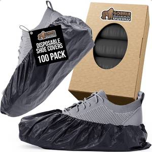 lot 2218 image: GORILLA GUARD Shoe Covers Disposable, Waterproof Ankle Booties, Puncture Resistant Accessories for Work, Safety Boot Cover for Indoors and Outdoors, Secure Universal Fit, Black